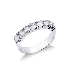 White gold 18k 7 diamonds half eternity ring 1ct 