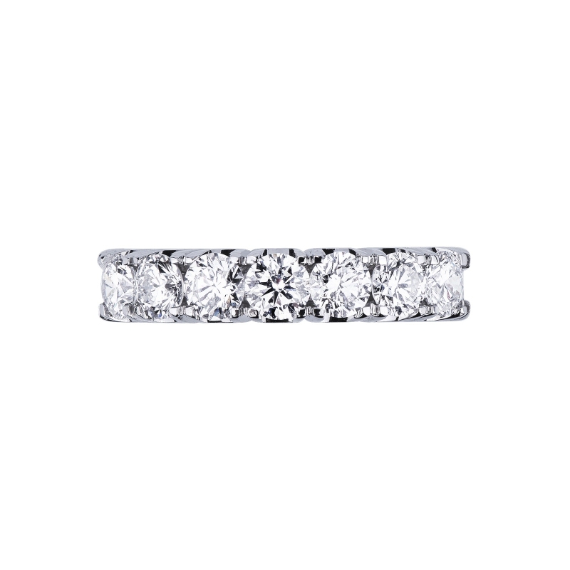 White gold 18k 7 diamond half eternity ring 1,30 ct