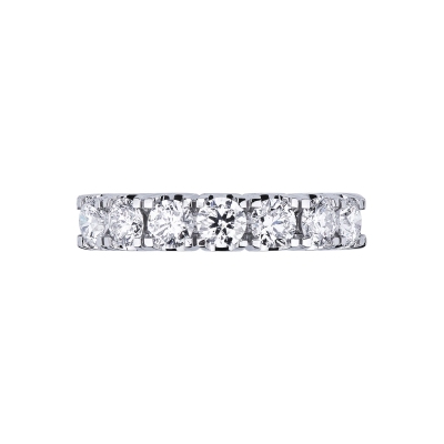 White gold 18k 7 diamond half eternity ring 1,50 ct