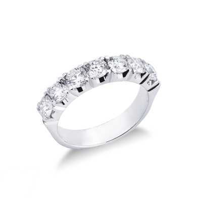 White gold 18k 7 diamond half eternity ring 1,70 ct