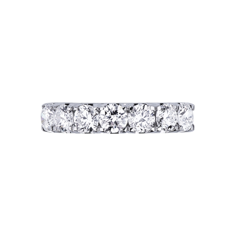 White gold 18k 7 stones diamond half eternity ring 1,80 ct