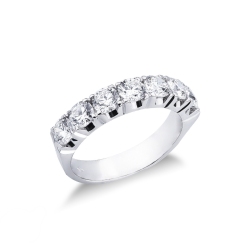 White gold 18k 7 stones diamond half eternity ring 1,80 ct