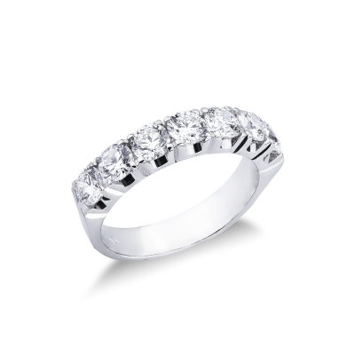 White gold 18k 7 stones diamond half eternity ring 1,80 ct