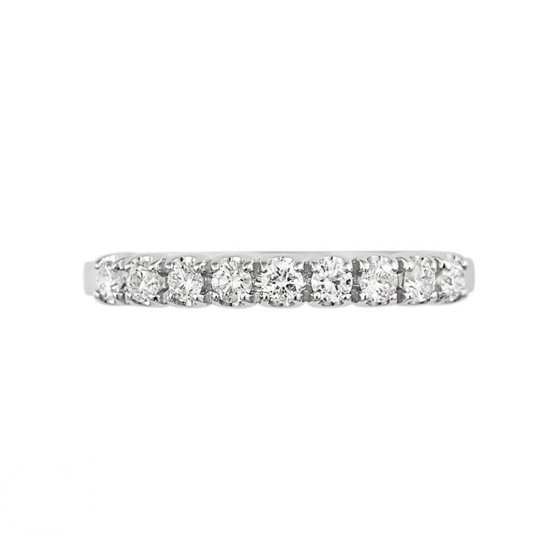 9 diamonds half eternity white gold 18k 0,30 ct