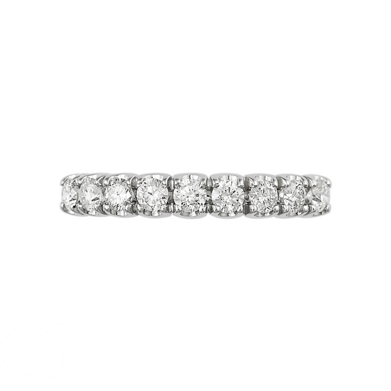 9 diamonds half eternity ring in white gold 18k 