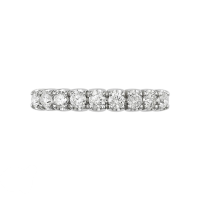 9 diamonds half eternity ring in white gold 18k 