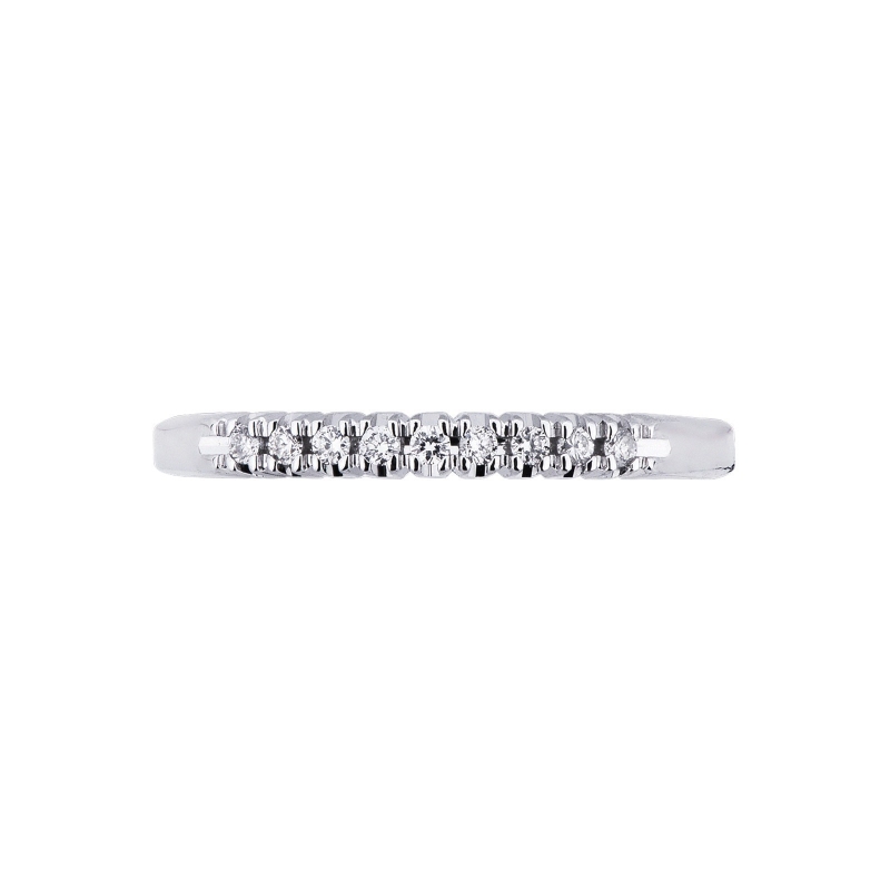9 diamonds half eternity in white gold 18k