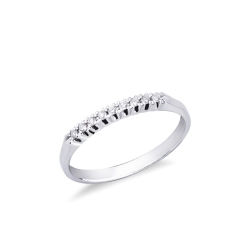 9 diamonds half eternity in white gold 18k
