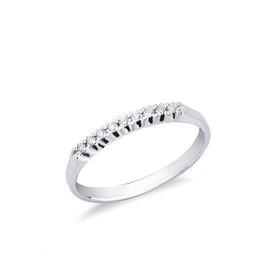 9 diamonds half eternity in white gold 18k