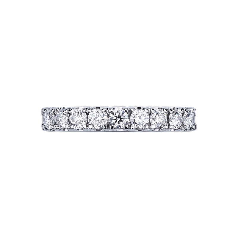 9 diamonds half eternity ring in white gold ct 0,60 