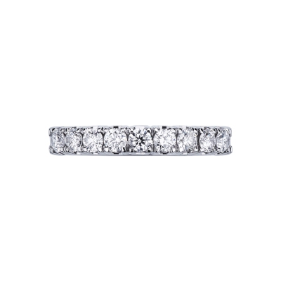 9 diamonds half eternity ring in white gold ct 0,60 