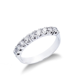 9 diamonds half eternity ring in white gold ct 0,60 