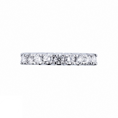 9 diamonds half eternity ring 0,75 ct in white gold 18k 