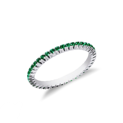 FEDE ETERNITY MOD.1  ORO BIANCO E SMERALDI. VEDI MISURE.