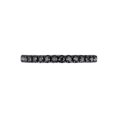 Eternity ring burnished in white gold 18k with black diamonds 