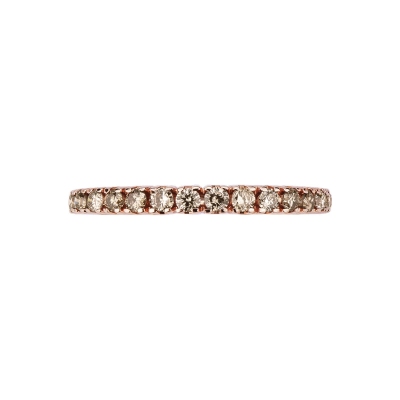 Eternity ring with brown diamonds in rosé gold 18k
