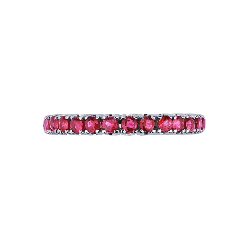 Eternity ring with rubies in white gold 18k 