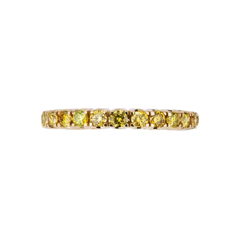 18k yellow gold eternity ring with yellow diamonds 