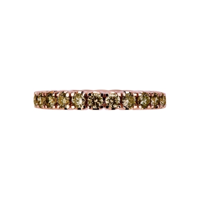 Eternity ring with brown diamonds in rosé gold 18k 