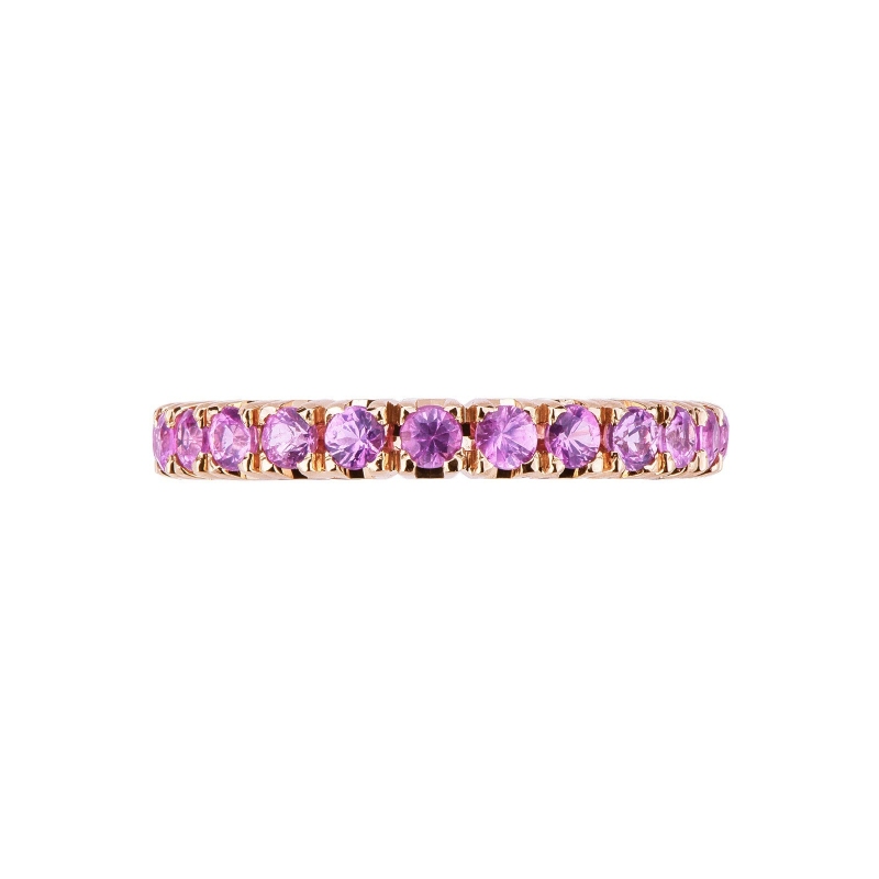Eternity ring with pink sapphires in rosé gold 18k 