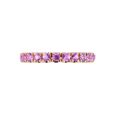 Eternity ring with pink sapphires in rosé gold 18k 