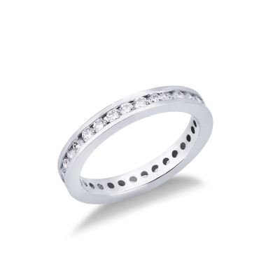 Eternity ring in white gold 18k with diamonds, ct 0.03