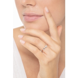 Solitario a castone in oro bianco 18k con Diamante ct. 0,15 2