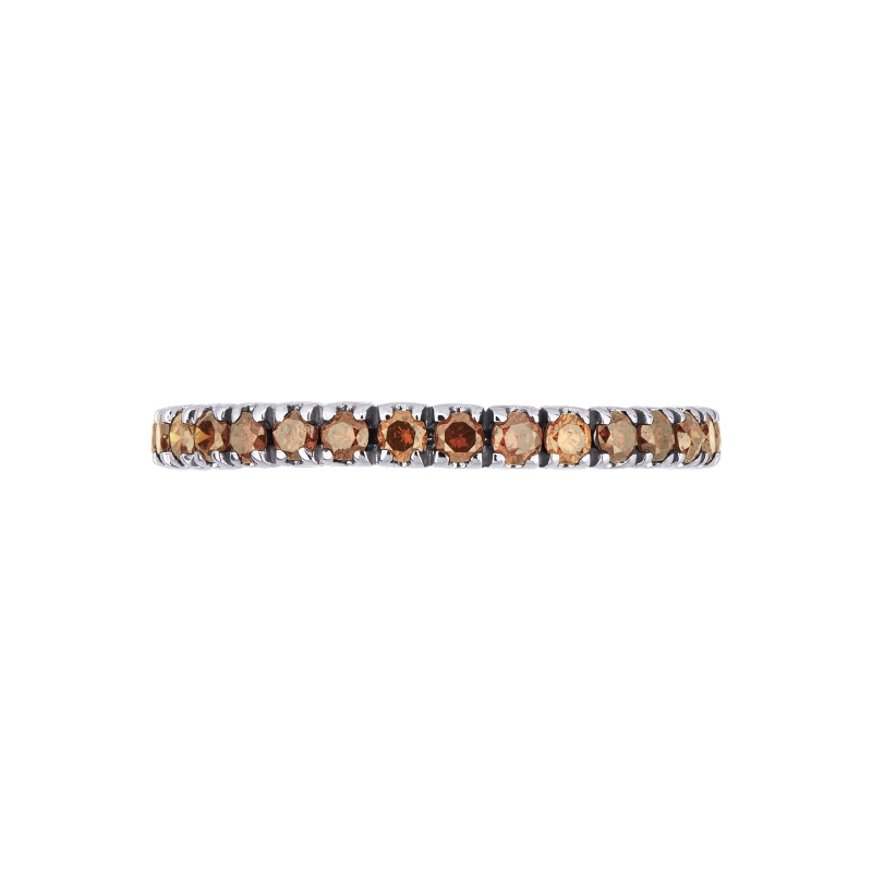 White gold 18k eternity ring with cognac diamonds 