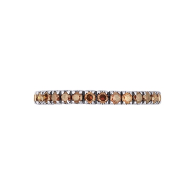 White gold 18k eternity ring with cognac diamonds 