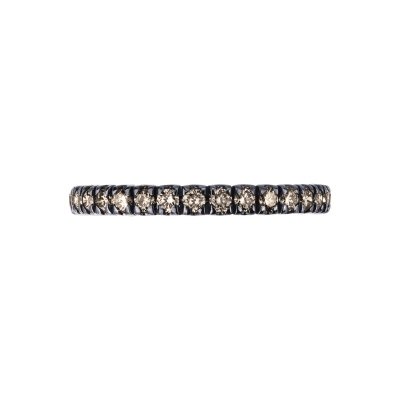 White gold 18k eternity ring with brown diamonds 