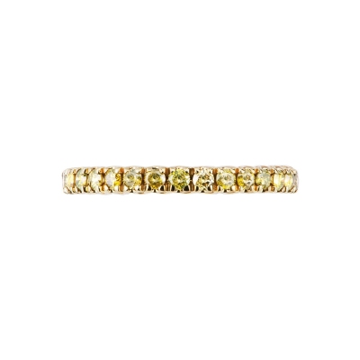 Yellow gold 18k eternity ring with yellow diamonds 