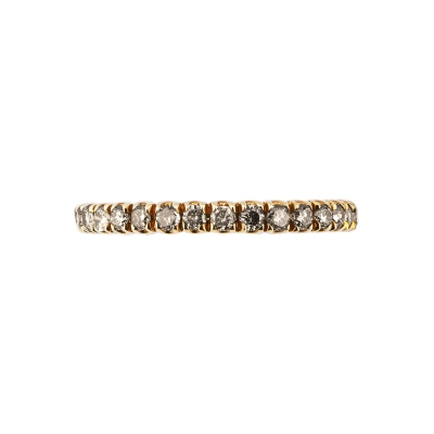18k yellow gold eternity ring with brown diamonds 