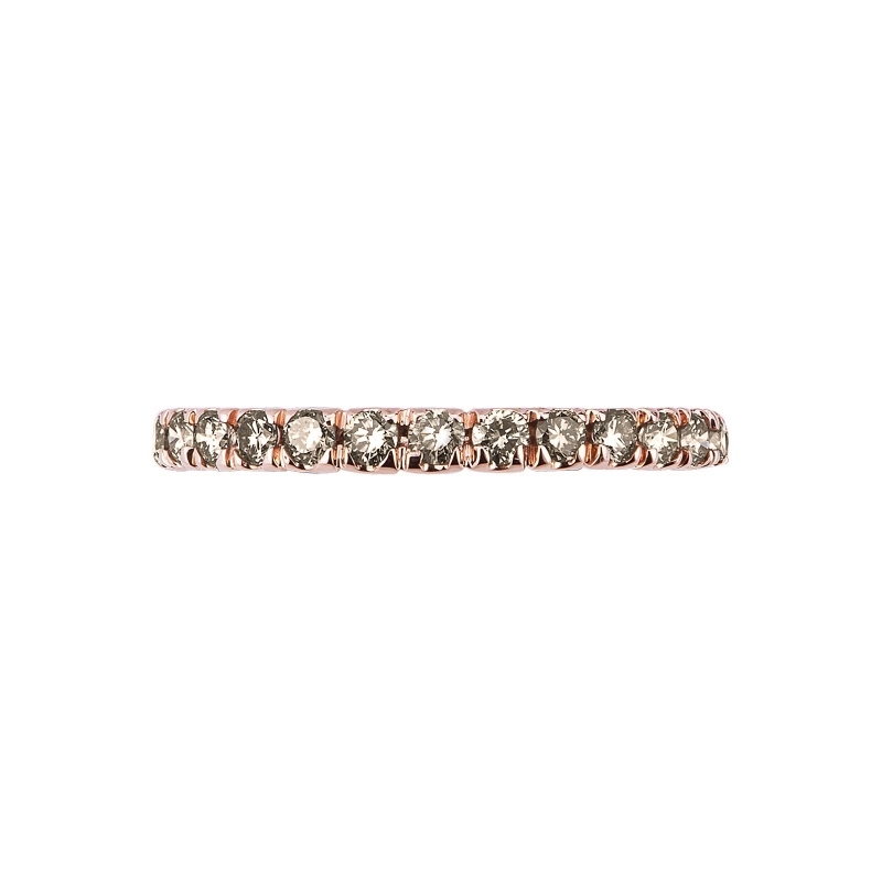 18k rosé gold eternity ring with brown diamonds 