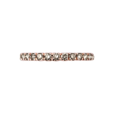 18k rosé gold eternity ring with brown diamonds 