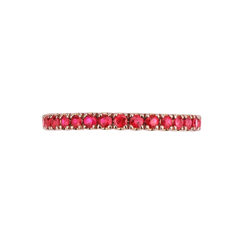 Rosé gold 18k eternity ring with rubies 