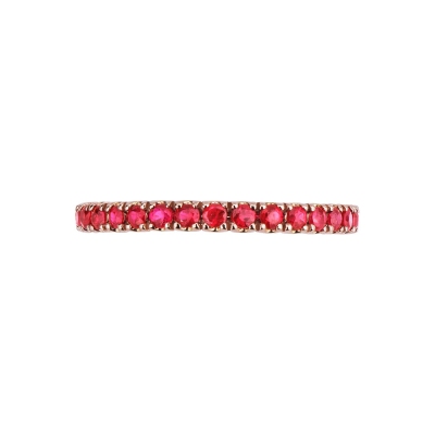 Rosé gold 18k eternity ring with rubies 