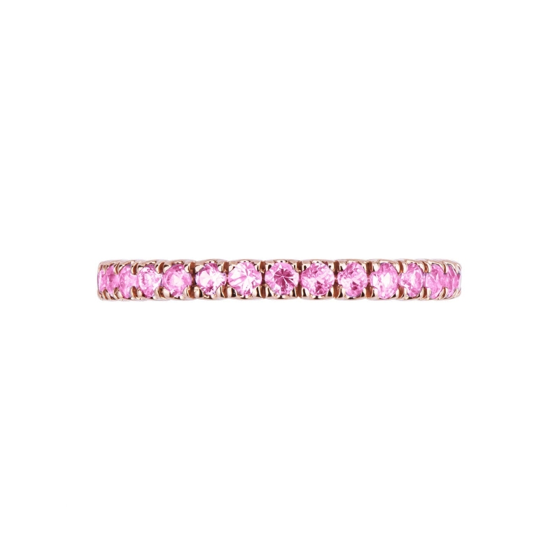 18k rosé gold eternity with pink sapphires 