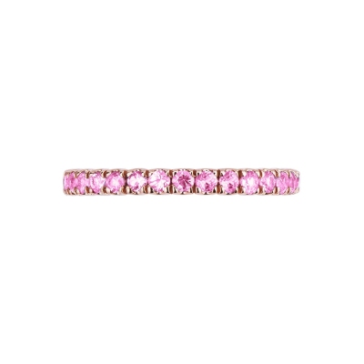 18k rosé gold eternity with pink sapphires 