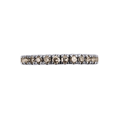 White gold 18k eternity ring with 0,03 ct brown diamonds 