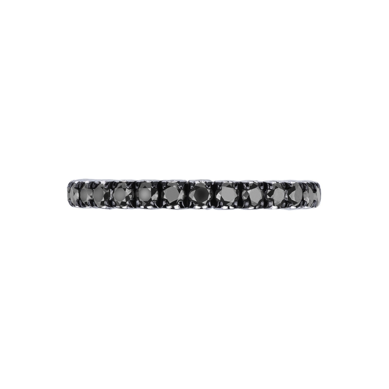 Black diamonds eternity ring in white gold 18k