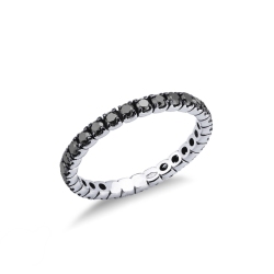 Black diamonds eternity ring in white gold 18k