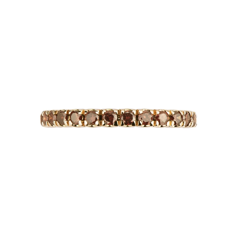18k yellow gold eternity ring with cognac diamonds 