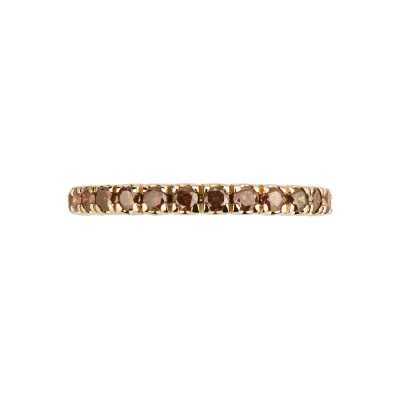 18k yellow gold eternity ring with cognac diamonds 