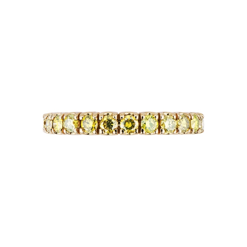 Yellow gold 18k eternity ring with yellow diamonds 