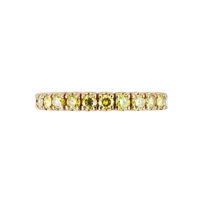 Yellow gold 18k eternity ring with yellow diamonds 