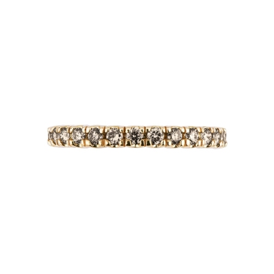 18k yellow gold eternity ring with brown diamonds 