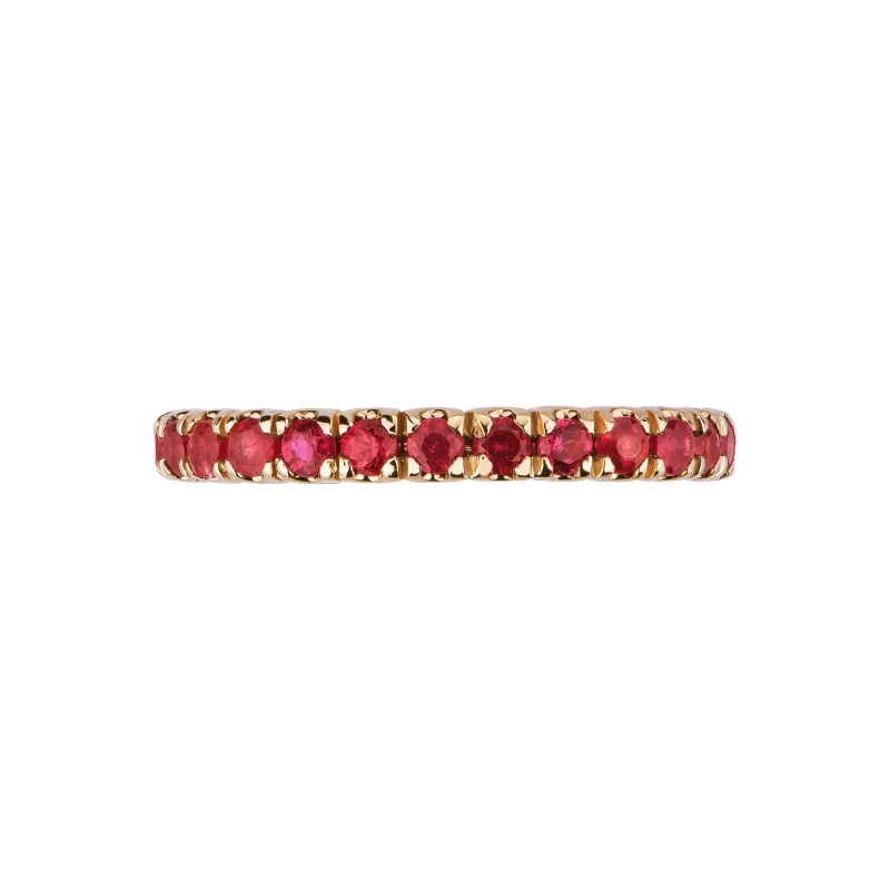 Yellow gold 18k eternity ring with rubies
