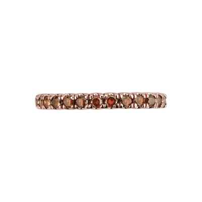 Rosé gold 18k eternity ring with cognac diamonds 