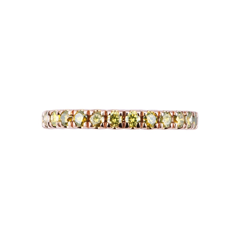 Rosé gold18k eternity ring with yellow diamonds 