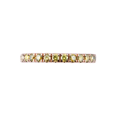 Rosé gold18k eternity ring with yellow diamonds 